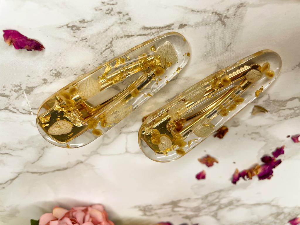 Resinio Floral Hair Clips
